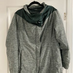 Green Cowl Neck North Face Light Jacket